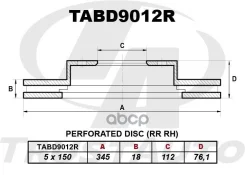 ��������� ���� (TA); TABD9012R 42431-60290; �42431-0C010; �42431-0C011 (RR RH) LAND Cruiser UZJ/VDJ200/URJ202 (07-12)/Lexus LX570 URJ201 (07-) DF4965S...