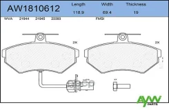������� ��������� �������� AW1810612 AUDI A4 (1.6-2.0 96-04/1.8T-3.0TD 04-07, VW AYWIparts ���. AW1810612 AW1810612 ����