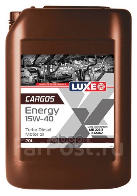 Мот. Масло 20 Л Luxe Luxe Cargos Energy Turbo Diesel 15W40 Cf-4, 20,00 ...