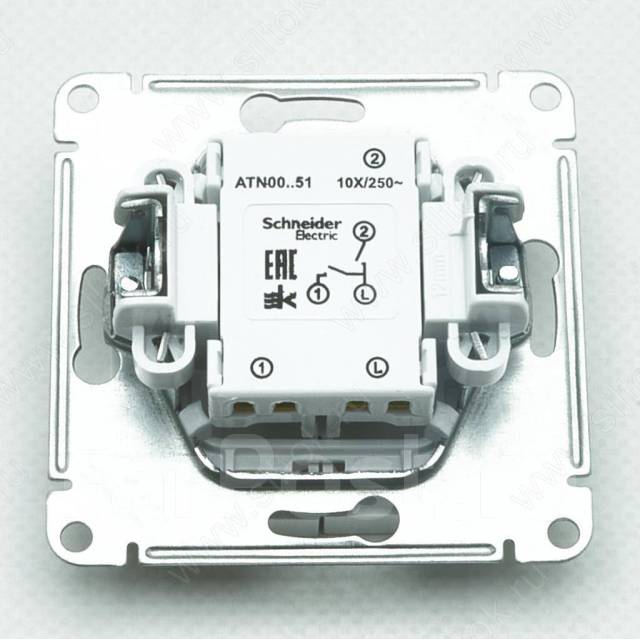 Двухклавишный проходной выключатель шнайдер атлас дизайн