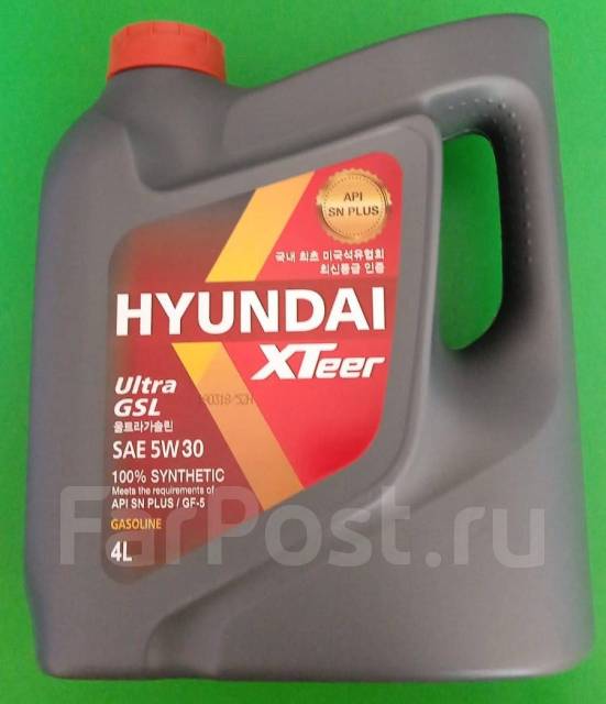 Моторное масло Hyundai XTeer Gasoline Ultra GSL 5w30 4L, синтетическое .