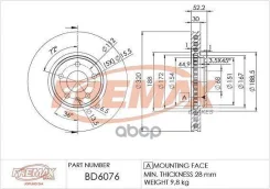 ���� ��������� ��������! Audi A4/A5 07 Fremax ���. BD6076 BD6076 ����