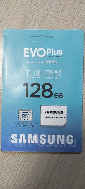 Карта памяти MicroSD 128Gb10 Samsung EVO PLUS U3, 128 Гб, новый, в ...