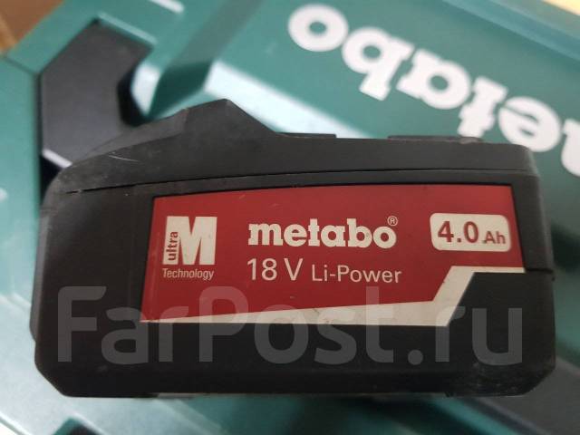 Аккумулятор батарейка шуруповерта Metabo 18 V, 4.0 Ah Мощная Оригинал ...