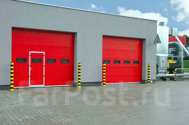 Секционные ворота в гараж, промышленные автоматические Алютех, Дорхан ...