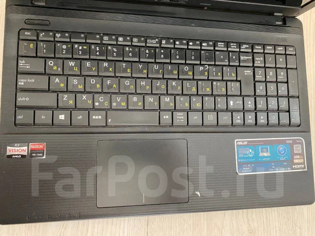Asus X55U. 15.4", 130����, ��� 8 ��, ���� 120���, WiFi: 1, Bluetooth: 1, ����������� �� 2��. ����