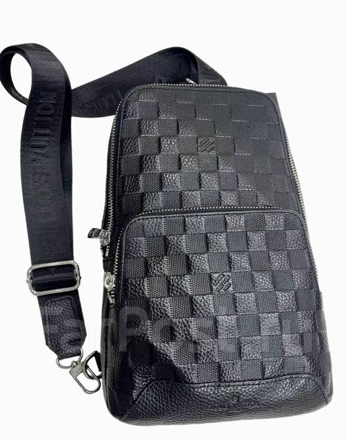 Мужская, кожаная сумка через плечо, рюкзак на одной лямке из кожи ...