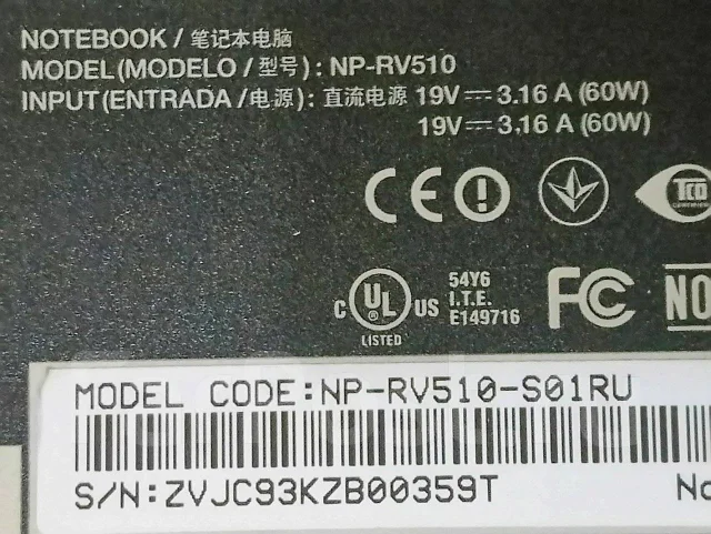 Samsung RV510. 15.6", WiFi: 1, Bluetooth: 1 ����