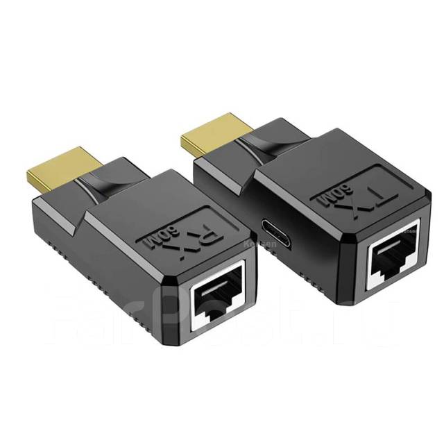 HDMI - HDMI удлинитель по 1 витой паре RJ45 до 60 метров 60m 60м mini .