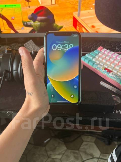 Айфон 11, Apple iPhone 11, 128 гб, бирюзовый, 4G LTE, NFC, б/у, в ...