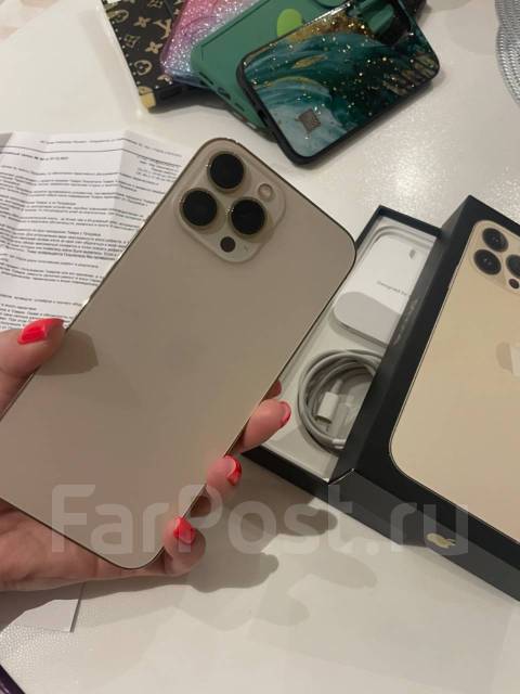 Айфон 13 pro max 256гб, золотой, б/у, в наличии. Цена: 67 000₽ во ...