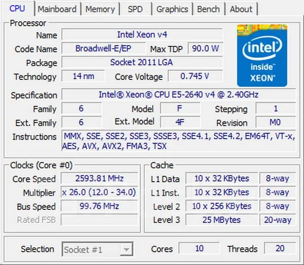 Intel Xeon E5-2640 v4 ����