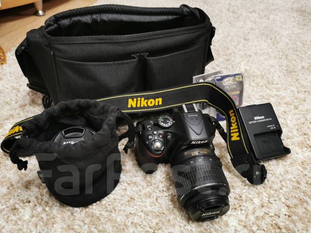 Фотоаппарат Nikon D5200 + Nikkor 18-55 VR + Nikkor AF-S 1:1.8G, б/у, в ...