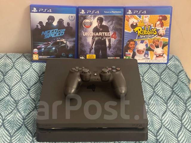 PlayStation 4 slim/500 gb/ 1 джойстик, б/у, в наличии. Цена: 21 000₽ во ...