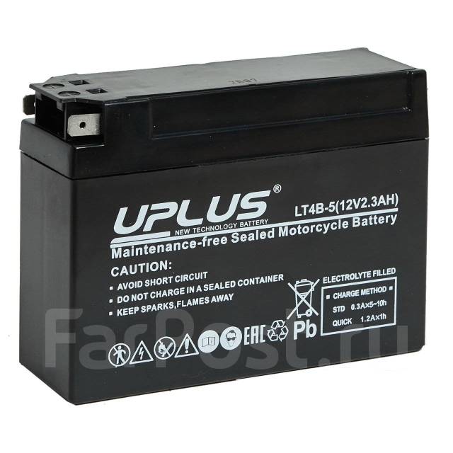 Мото аккумулятор AGM Leoch Uplus LT4B-5 2,3 ампера, новый, в наличии ...