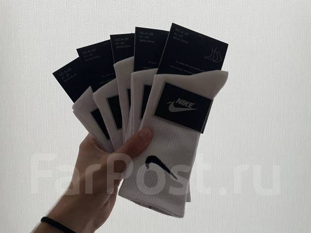 Носки Nike высокие белые, 23-25, 27, 30,0 см, 42,00, новый, под заказ ...