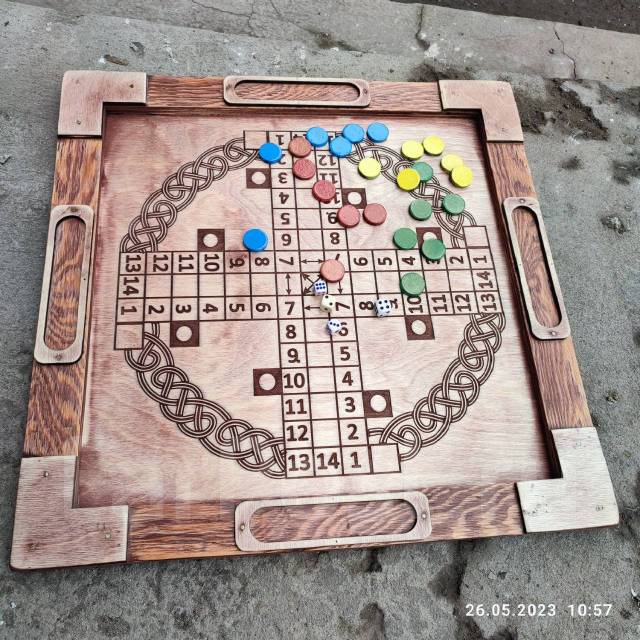 Игра настольная Нарды + Лудо, Шеш-беш. Парчис. из дерева 50*50 см ...