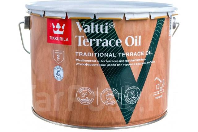 Масло для террас Valtti Terrace Oil 9л (Тиккурила) Колеровка, в наличии ...