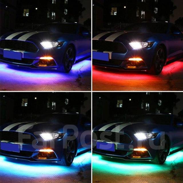 Диодная лента RGB подсветка ног днища автомобиля авто, (120Х90)Х2 см ...