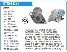 ������� Toyota 2L,5L 11� 2KW KR LY60 DYNA Krauf STN0642WA ����
