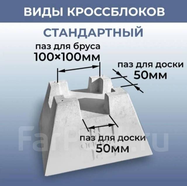 Фундаментный блок для бруса, в наличии. Цена: 550₽ во Владивостоке