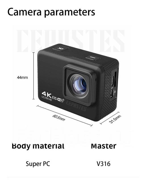 Экшн камера Cerastes с пультом, видеокамера,4K,24мп, WIFI, GoPro, 20 и ...