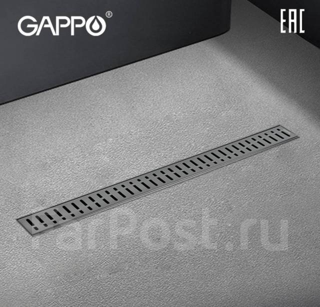 Трап душевой с сухим и мокрым гидрозатвором Gappo вороненая сталь, в ...
