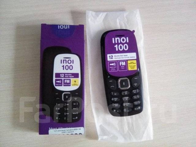 Сотовый телефон INOI 100, 2 SIM, черный (новый ), моноблок, Dual-SIM, в ...