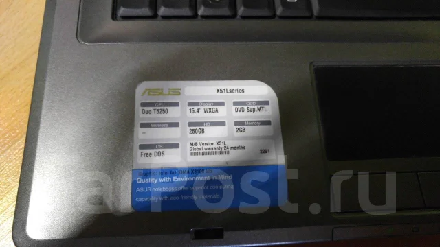 Asus X51L. 15.4", ��� 2048 ��, ���� 250���, WiFi: 1 ����