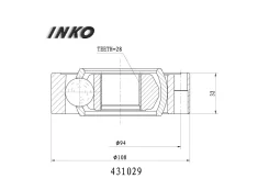 ���� ���������� 28 �������� ���� ����� ��� AUDI 100, AUDI A4, AUDI A6 inko 431029 431029 ����