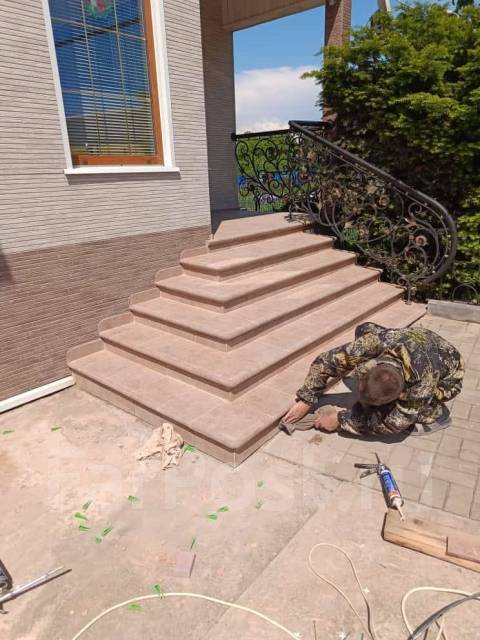 Укладка плитки крыльцо. Клинкер в Находке