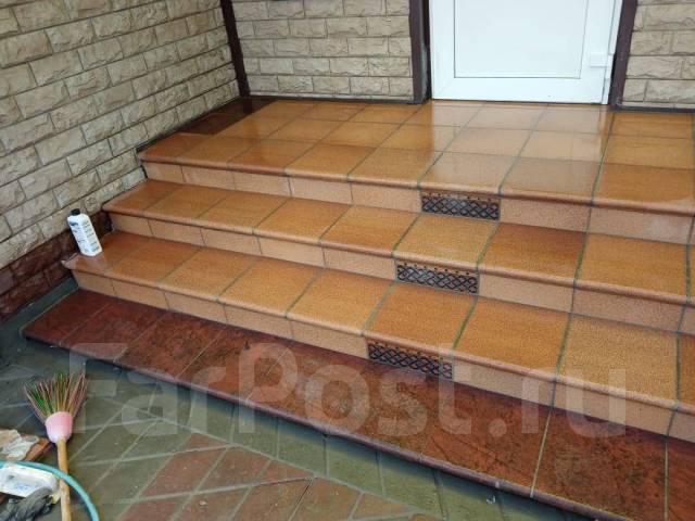 Укладка плитки крыльцо. Клинкер в Находке