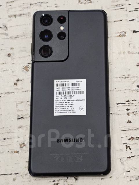 Телефон Самсунг 21Ultra 256, 6.20", черный, б/у, в наличии. Цена: 55 ...