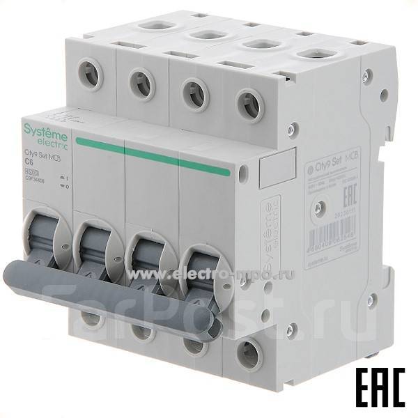 Автомат Systeme Electric City9 4П 25А С 4,5кА 400В C9F34425 - Led ...