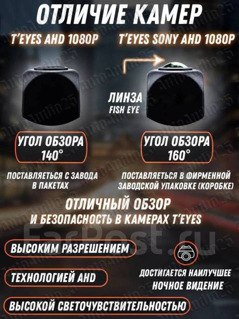 Камера заднего вида Teyes AHD 1080P, универсальная, новый, в наличии ...