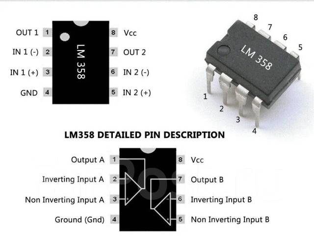 358 микросхема схема включения Микросхема LM358N, б/у, в наличии. Цена: 250 ₽ в Артеме