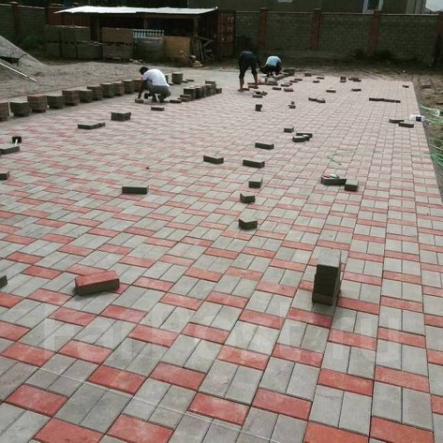 Укладка брусчатки, установка бордюров, договор, гарантия, цена, качест ...