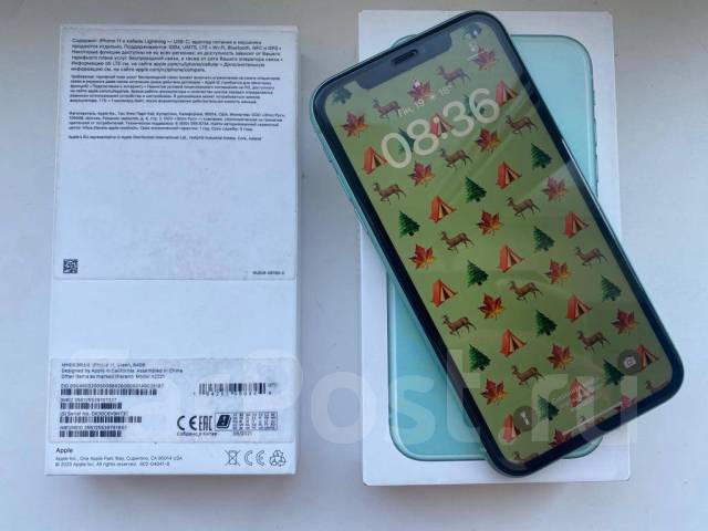 iPhone 11 64 Gb как новый, 64 гб, 6.10", моноблок, зеленый, 3G, 4G LTE ...
