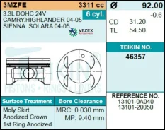 ������ (�-� 6��) STD 3MZ-FE Camry, Highlander MHU38 04-05 92/1,2/1,2/3 d=22 Teikin 46357STD 46357STD ����