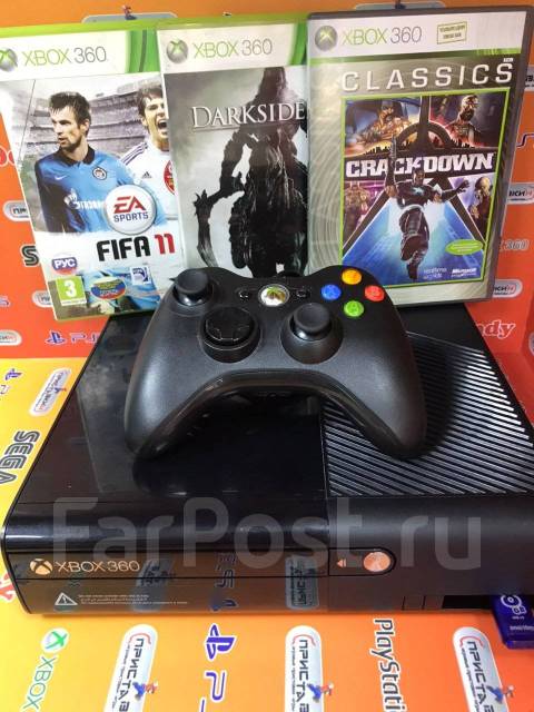 XBOX 360 E 8GB + 3 игры s/n 0653208 Приставкин, б/у, в наличии. Цена: 6 ...