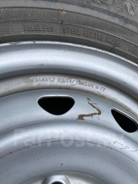 Диски штампованные, Honda, 14", 1 шт, 5x100, 5x114.3, 4 шт, б/у, в ...