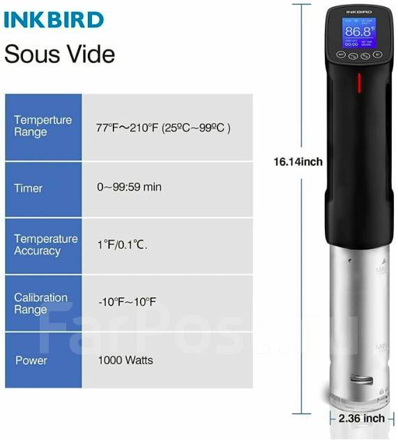 Погружной термостат су-вид Inkbird ISV-100W, новый, под заказ. Цена: 9 ...