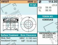 ������� ��������� 4M50T, �������� 4 ��, ������� ��� 43685AG-STD Teikin 43685AGSTD, ME224532 ����