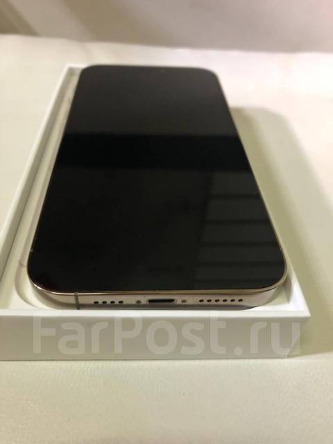 Айфон 14 PRO MAX на 128гб, 6.70", моноблок, бежевый, 4G LTE, б/у, в ...