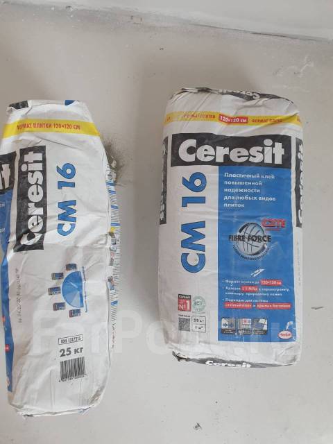 Клей для плитки Ceresit CM 16, 25 кг, в наличии. Цена: 990₽ во Владивостоке