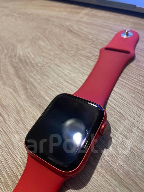 Apple Watch series 6 44mm Red, умные часы, GPS, NFC, SIM-карта, б/у, в ...
