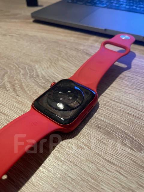 Apple Watch series 6 44mm Red, умные часы, GPS, NFC, SIM-карта, б/у, в ...