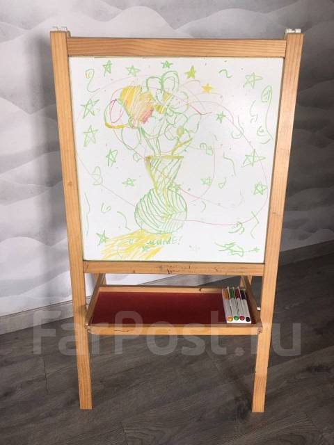 Мольберт Ikea (Икеа) c родными фломастерами Ikea, б/у, в наличии. Цена ...