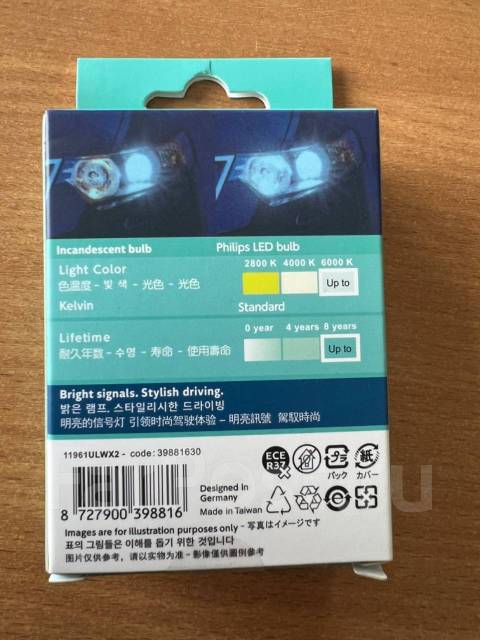 Светодиодные лампы Philips T10 (W5W ) White 6000k купить во ...
