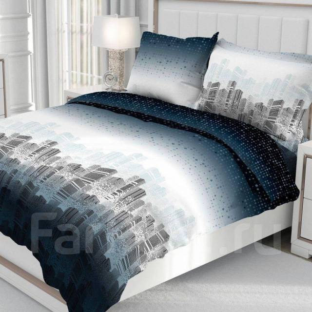 Комплект постельного белья "Ночной город". 2-х спальный, новый, в ...